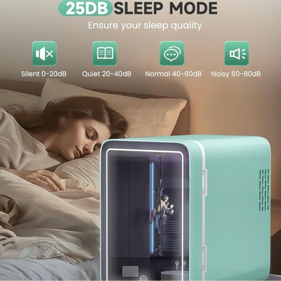 New Skincare Fridge With Dimmable LED Lig ht Mirror, 4L Mini Fridge - Picture 3 of 8